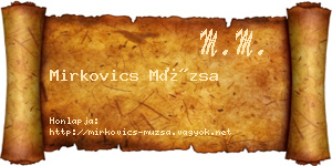 Mirkovics Múzsa névjegykártya
